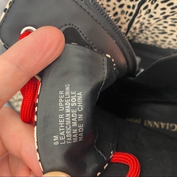 Gianni Binni Tan Red Ryedderr Cheetah Heeled Lug Sole Combat Boots Leather 6M - Picture 12 of 14